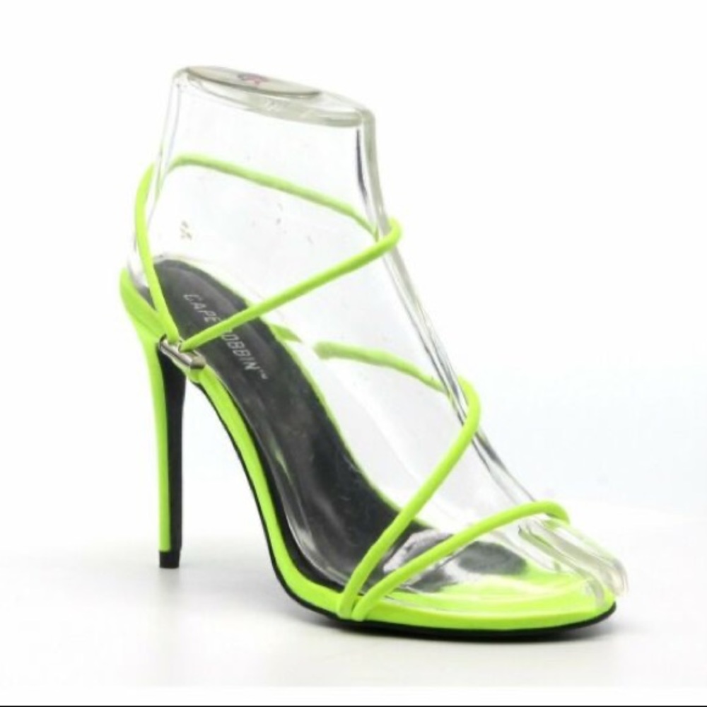 Cape Robbin Ankle Strap Neon Stiletto Heels